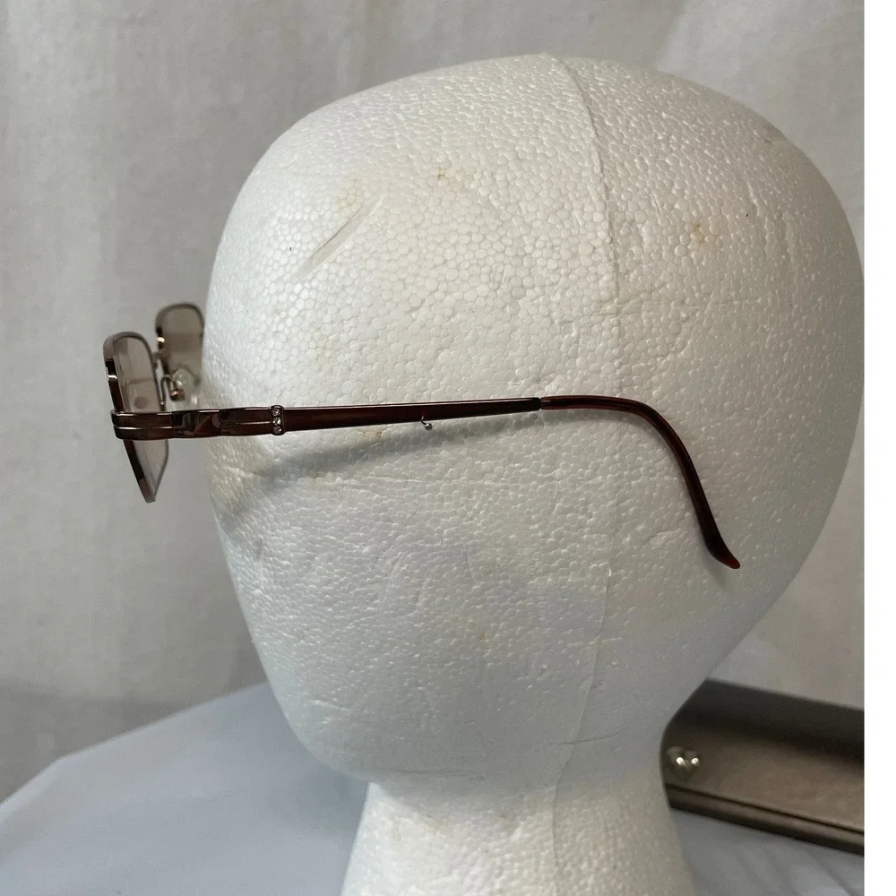 Vintage‎ Y2K Carolee CL 706 Copper Metal Rectangular Eyeglasses Frames with Case